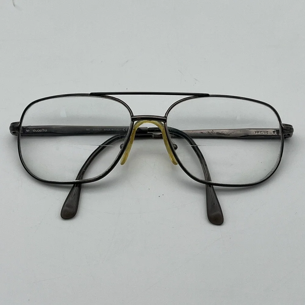 Safilo Elasta 7126 2HH Gunmetal Aviator Eyeglasses Frame 60-17-3-1
